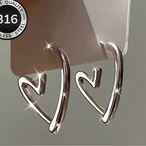 Stainless Steel Heart Earrings